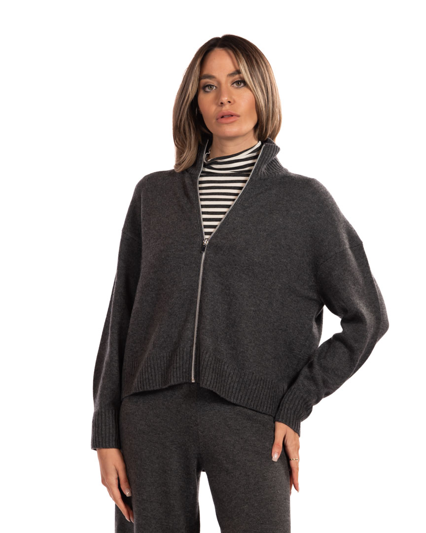 Penny Black maglione grigio con zip