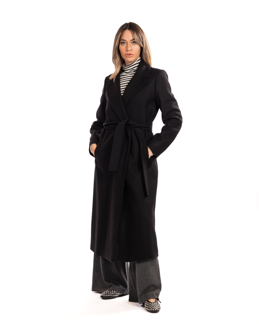 Emme Marella cappotto lungo nero