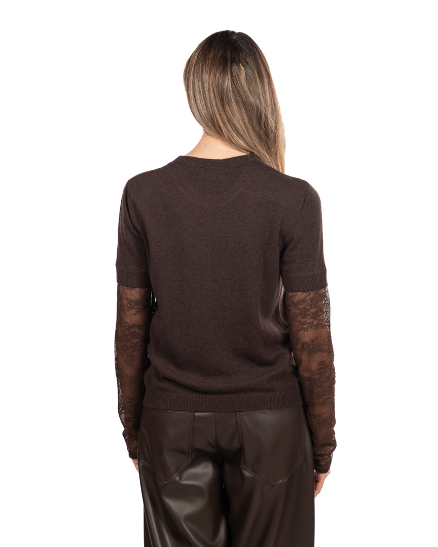 VICOLO t-shirt con maniche in pizzo - immagine 3