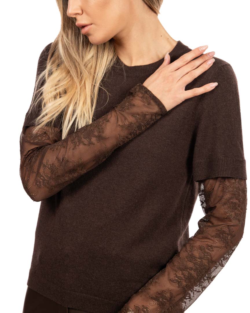 VICOLO t-shirt con maniche in pizzo - immagine 4