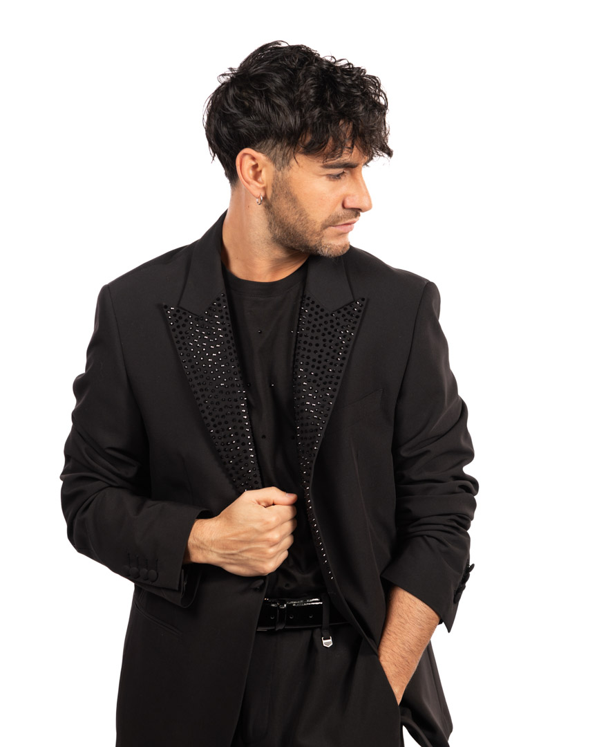 Antony Morato giacca nera con strass - immagine 2