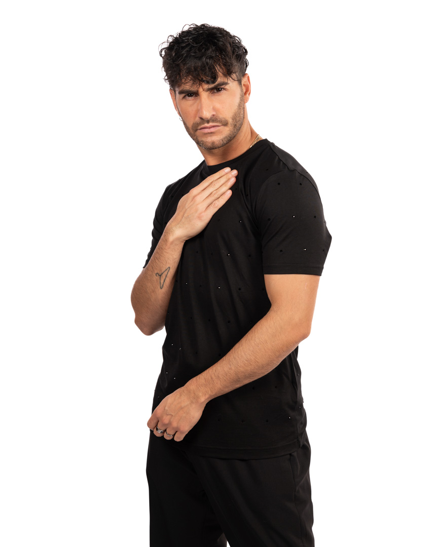 Antony Morato t-shirt nera con strass - immagine 2
