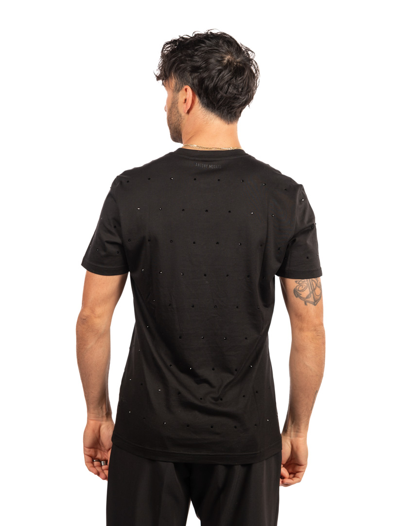 Antony Morato t-shirt nera con strass - immagine 3