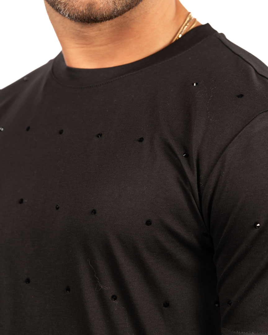 Antony Morato t-shirt nera con strass - immagine 4