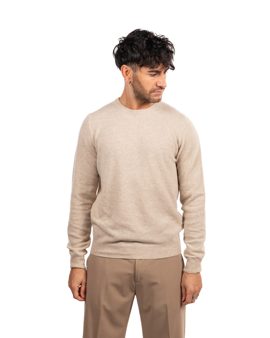 Berti Mode Collection maglione giro collo beige