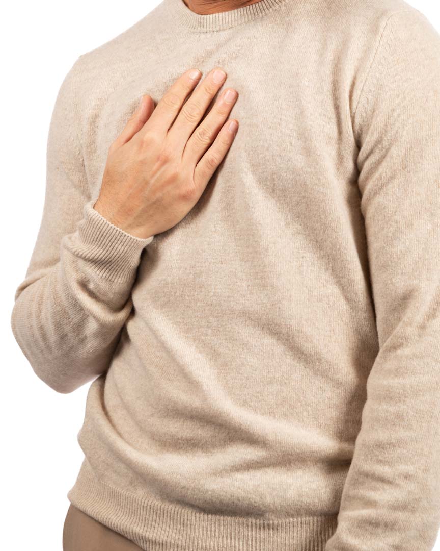 Berti Mode Collection maglione giro collo beige - immagine 3