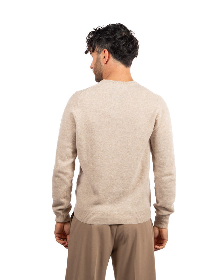 Berti Mode Collection maglione giro collo beige - immagine 2