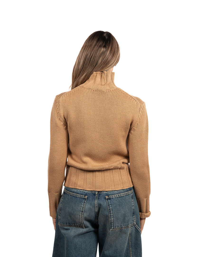 Berti Mode Collection maglione collo alto cammello - immagine 3