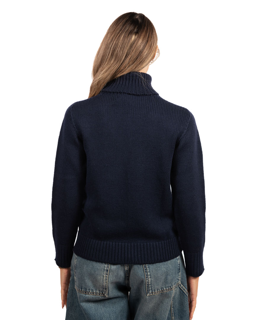 Berti Mode Collection maglione collo alto blu - immagine 3