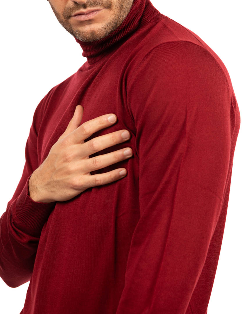 Berti Mode Collection maglione collo alo rosso - immagine 2