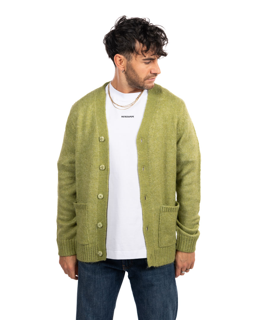 Over/D Cardigan Lime
