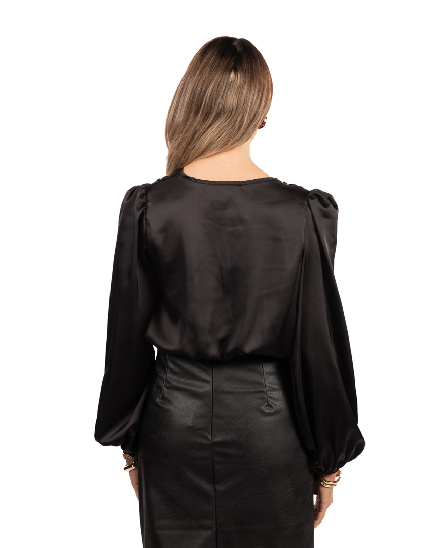 Berti Mode collection body nero scollato a V - immagine 3