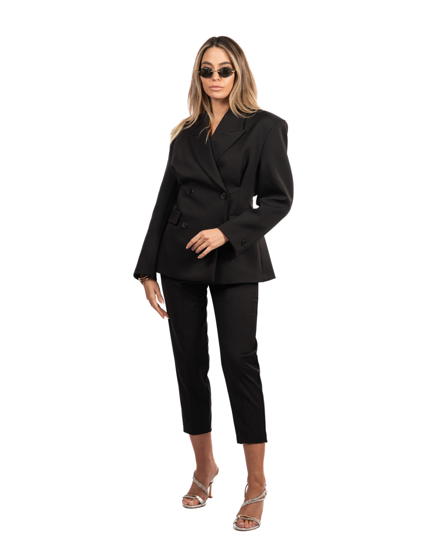 Vicolo giacca doppio petto nero - immagine 4