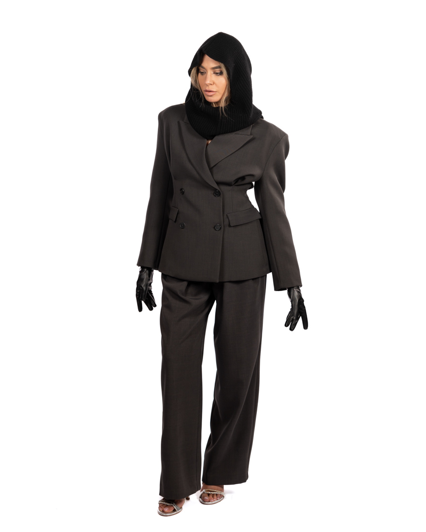 Vicolo giacca doppio petto grigia - immagine 4