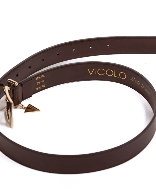 Vicolo cintura in pelle marrone