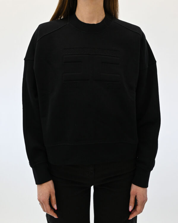 Elisabetta Franchi Felpa in cotone con logo embossed